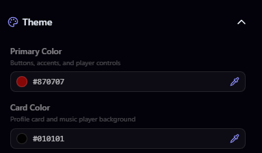 Color and theme settings