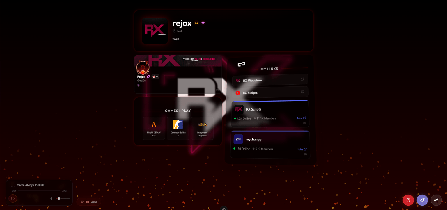 Example public profile